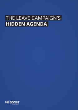 the leave campaign`s hidden agenda