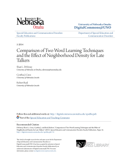 Comparison of Two Word Learning Techniques and the Effect of