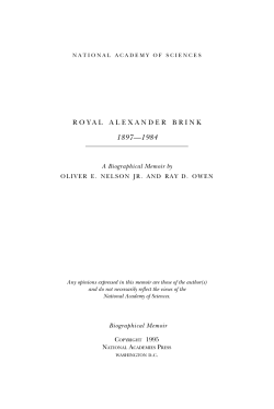 Royal Alexander Brink - National Academy of Sciences