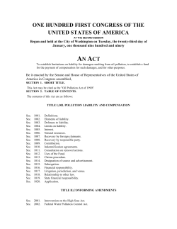 Oil Pollution Act of 1990 (OPA) - Louisiana Oil Spill Coordinator`s