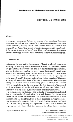 The domain of liaison: theories and data