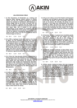 ANLATIMI BOZAN C&Uuml;MLE 1. (I) The Importance of