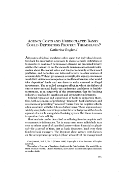 Agency Costs And Unregulated Banks Could