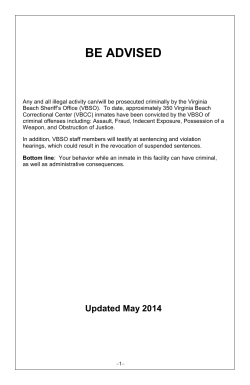 be advised - Virginia Beach Sheriff`s Office