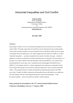 Horizontal Inequalities and Civil Conflict