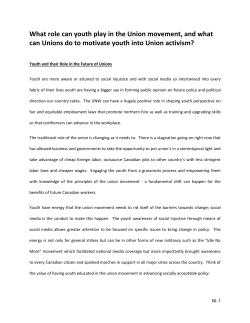 What role can youth play in the Union movement, and what can