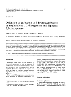 Oxidation of carbazole to 3-hydroxycarbazole by naphthalene 1,2