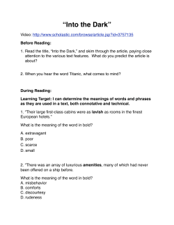 Into the Dark - Warren County Schools