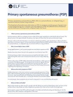 Primary spontaneous pneumothorax (PSP)