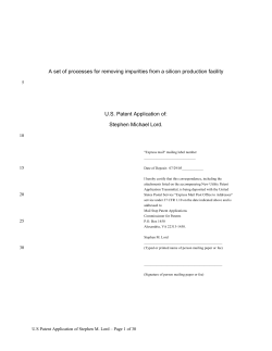 A set of processes for removing impurities from a silicon production