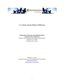 J. G. Herder and the Politics of Difference