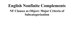 English Nonfinite Complements
