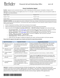 Parent Contribution Appeal - UC Berkeley Financial Aid