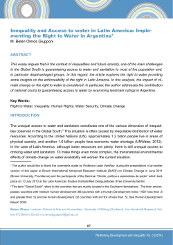 Inequality and Access to water in Latin America: Imple