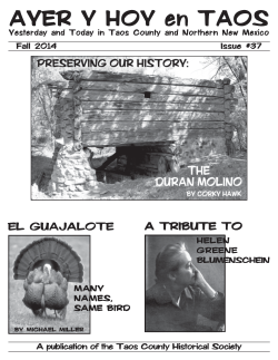 Ayer Y Hoy - 37 2014 Fall.pmd - Taos County Historical Society