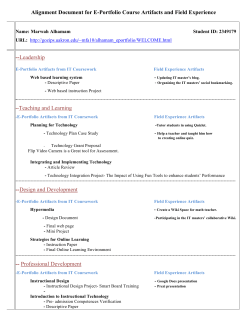 Alignment Document for E-Portfolio Course Artifacts and Field
