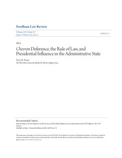 Chevron Deference, the Rule of Law, and Presidential Influence in