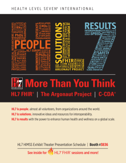 HL7 FHIR&reg; | The Argonaut Project | C-CDA&reg;