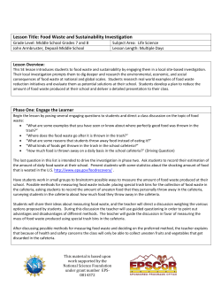 Lesson Title: Food Waste and Sustainability Investigation