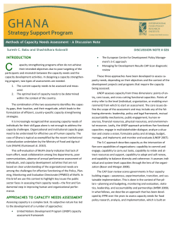 Methods of Capacity Needs Assessment &ndash;A