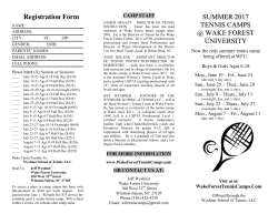 2017 Summer Camp Flyer - Wake Forest Tennis Camps