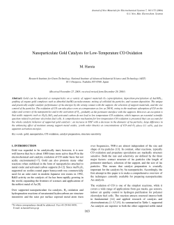 Nanoparticulate Gold Catalysts for Low