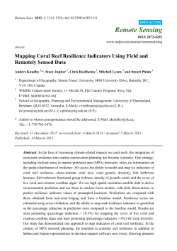 Mapping Coral Reef Resilience Indicators Using Field and Remotely