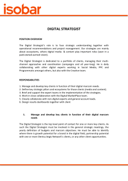 digital strategist - Dentsu Aegis Network Belgium