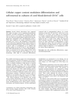 Cellular copper content modulates differentiation and