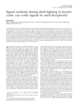 Signal residuals during shell fighting in hermit crabs: can costly