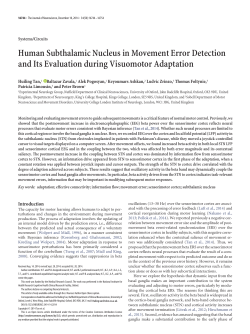 Human Subthalamic Nucleus in Movement Error Detection and Its