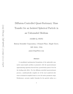 Diffusion-Controlled Quasi-Stationary Mass