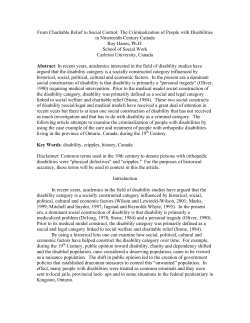From Charitable Relief to Social Control: The Criminalization of
