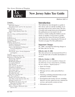 T New Jersey Sales Tax Guide