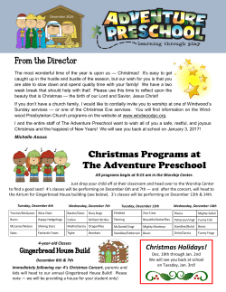 Christmas Programs at The Adventure Preschool