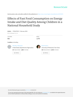 Effects of Fast Food Consumption on Energy Intake and Diet Quality