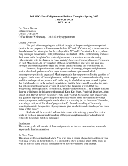 Post Enlightenment Political Thought - Syllabus