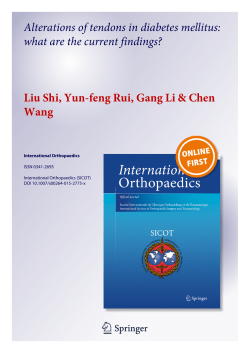 Alterations of tendons in diabetes mellitus