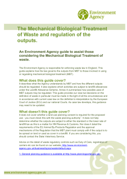 The Mechanical Biological Treatment of Waste