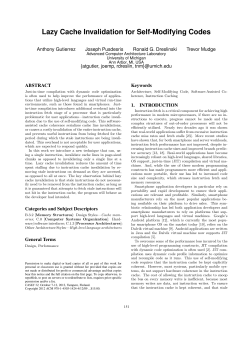 Lazy Cache Invalidation for Self-Modifying Codes
