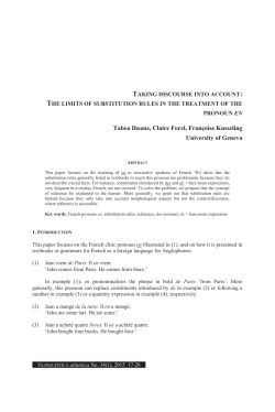 Tabea Ihsane, Claire Forel, Fran&ccedil;oise Kusseling University of Geneva