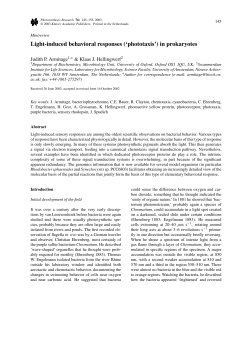 Light-induced behavioral responses (`phototaxis`) in prokaryotes