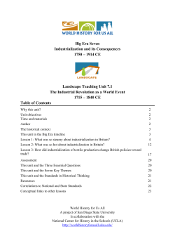 Big Era Seven Industrialization and its Consequences 1750 &ndash; 1914