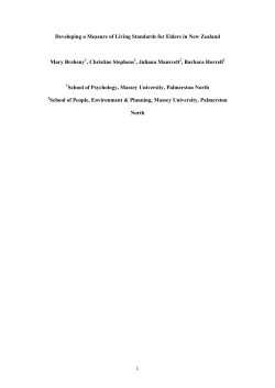 Developing a Measure of Living Standards for