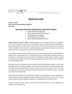 NEWS RELEASE - Kennady Diamonds