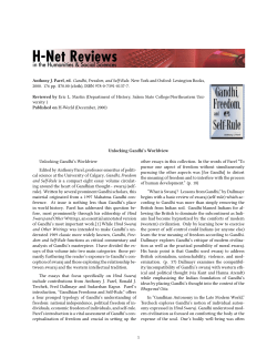 Unlocking Gandhi`s Worldview - H-Net