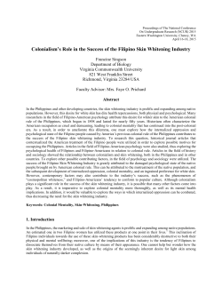 Colonialism`s Role in the Success of the Filipino Skin Whitening