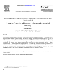 In search of meaning: philosophy before negative historical