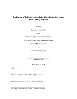 Evaluation of Ballistic Materials for Back Protection Under Low
