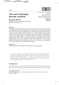 The evil of banality: Arendt revisited